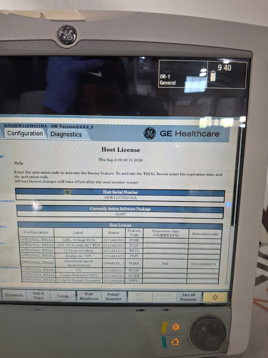 GE Healthcare Carescape B650 Anesthesia Care Patient Monitor