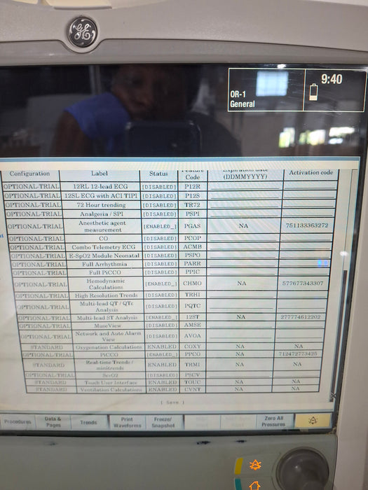 GE Healthcare Carescape B650 Anesthesia Care Patient Monitor