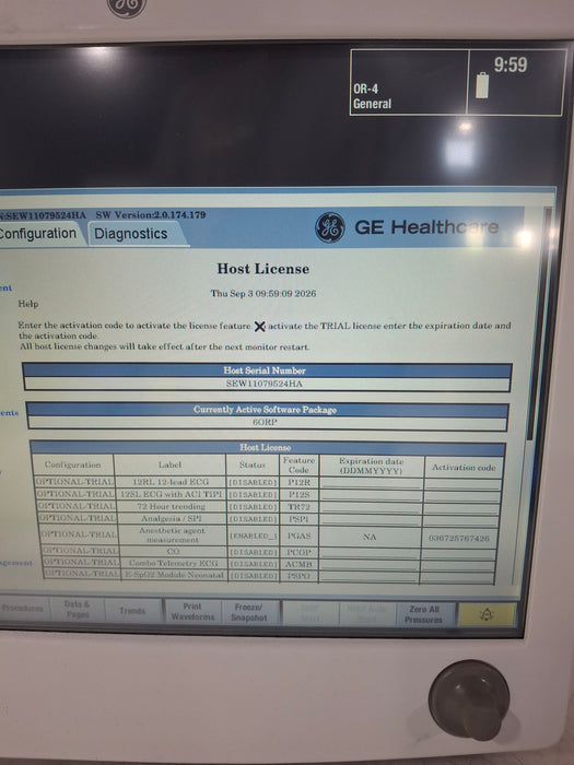 GE Healthcare Carescape B650 Anesthesia Care Patient Monitor