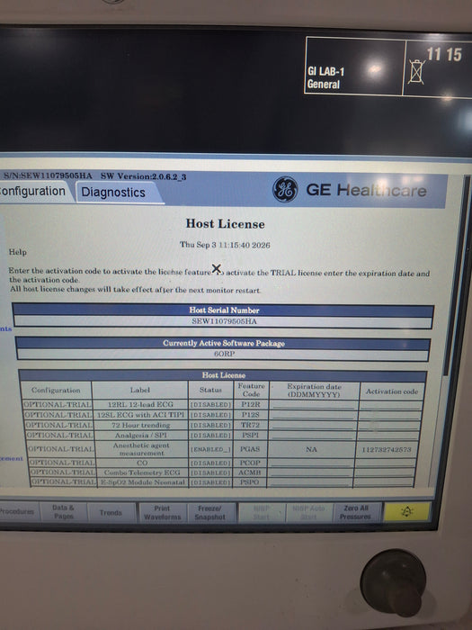 GE Healthcare Carescape B650 Anesthesia Care Patient Monitor