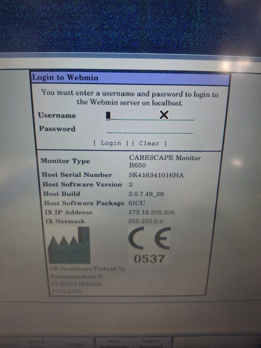 GE Healthcare Carescape B650 Critical Care Patient Monitor