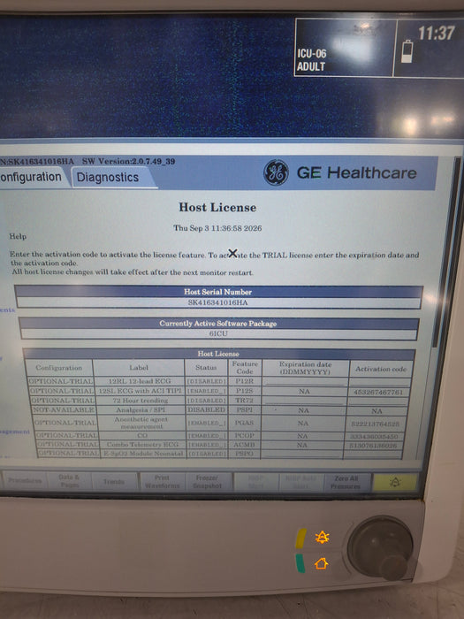 GE Healthcare Carescape B650 Critical Care Patient Monitor