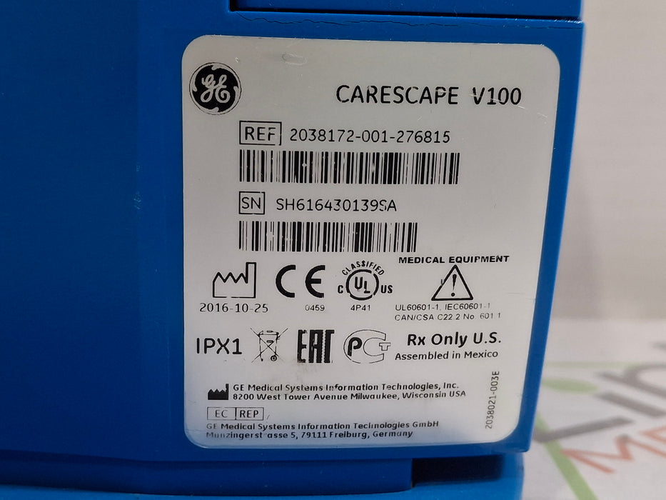 GE Healthcare Dinamap V100 - NIBP, SpO2, Temp Vital Signs Monitor