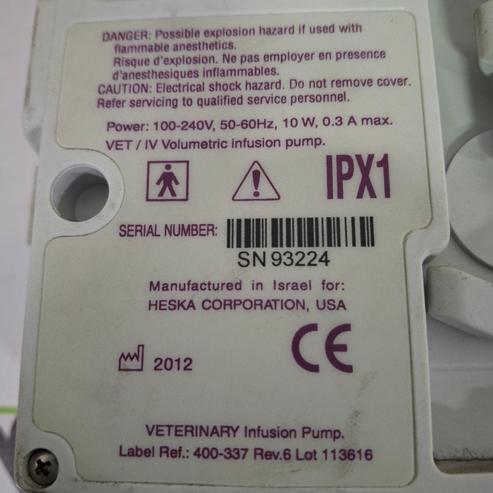 Heska Corporation VET/IV 2.2 Infusion Pump
