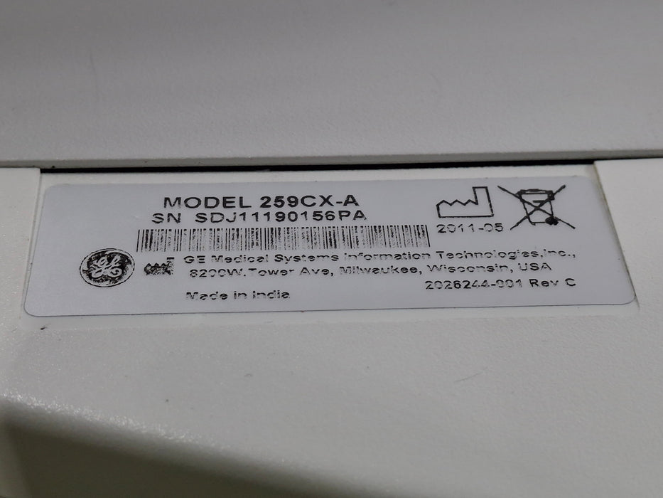 GE Healthcare Corometrics 250cx Series Model 259cx-a Fetal Monitor