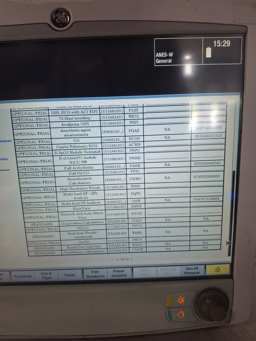 GE Healthcare Carescape B650 Anesthesia Care Patient Monitor