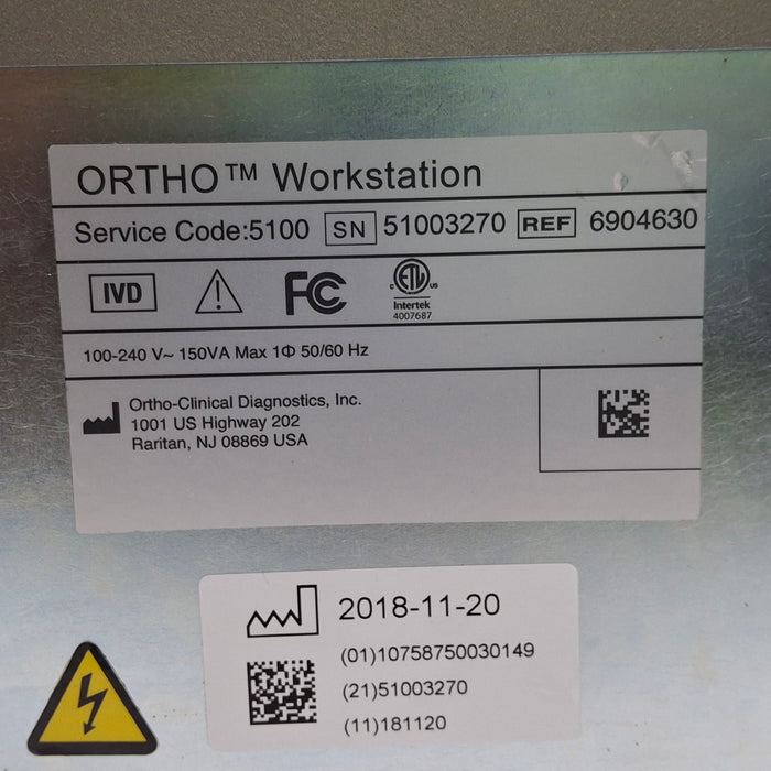 Ortho Clinical Diagnostics Ortho Workstation Incubator Centrifuge
