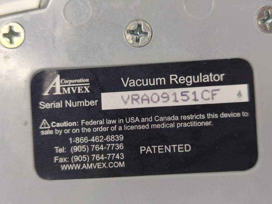 Amvex Vacuum Regulator