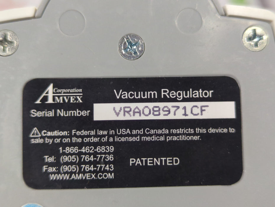 Amvex Vacuum Regulator