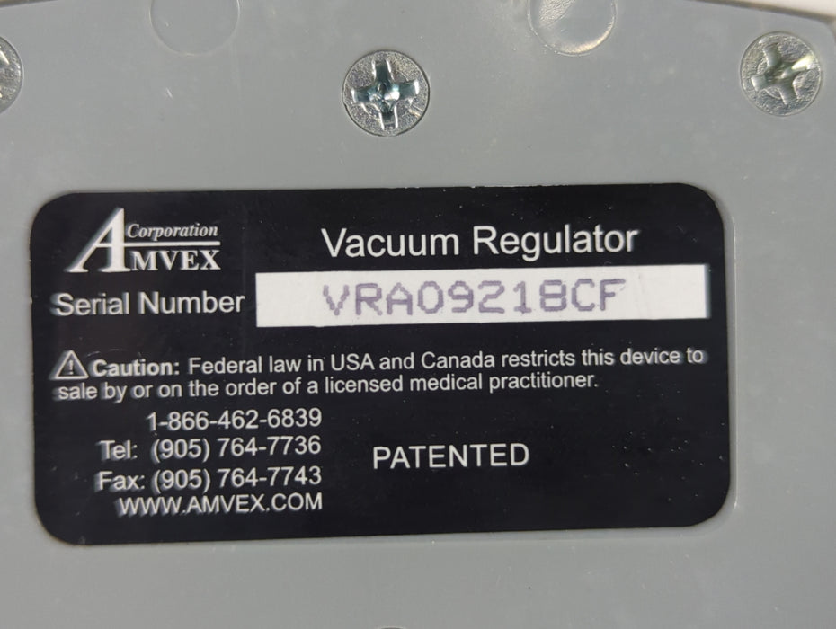 Amvex Vacuum Regulator