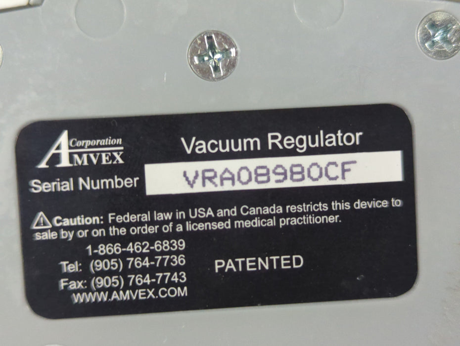 Amvex Vacuum Regulator