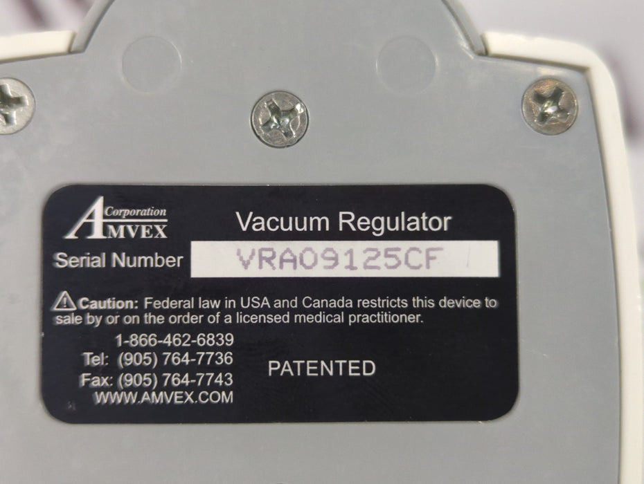 Amvex Vacuum Regulator