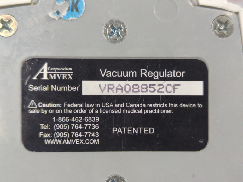 Amvex Vacuum Regulator