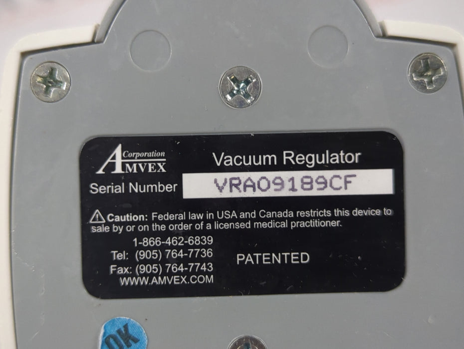 Amvex Vacuum Regulator
