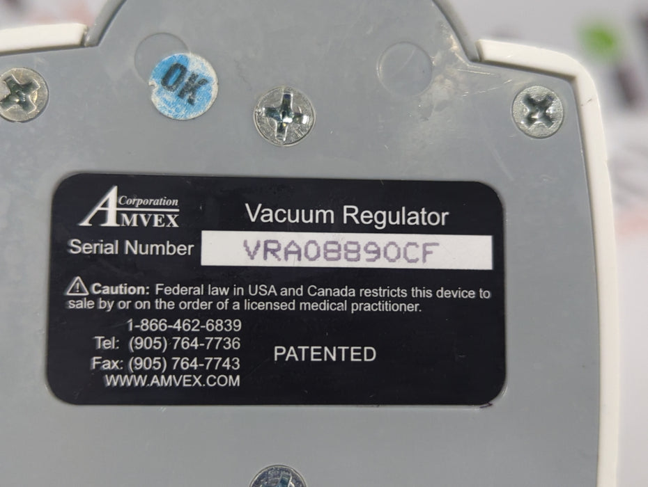 Amvex Vacuum Regulator