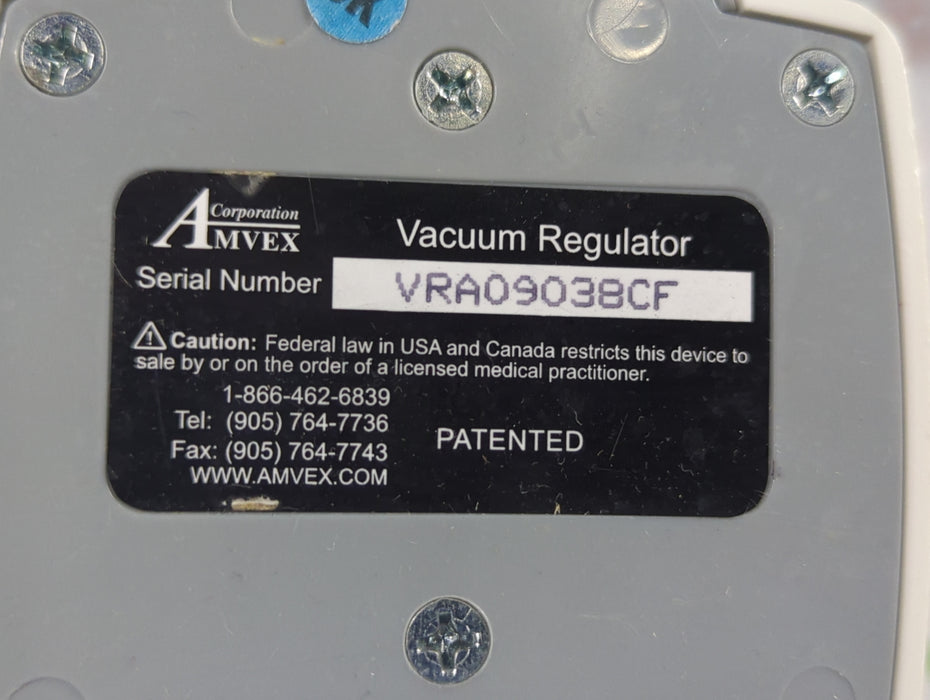 Amvex Vacuum Regulator