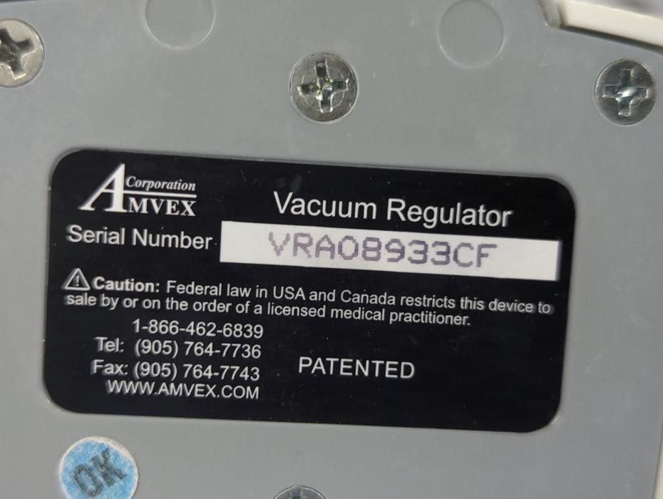 Amvex Vacuum Regulator