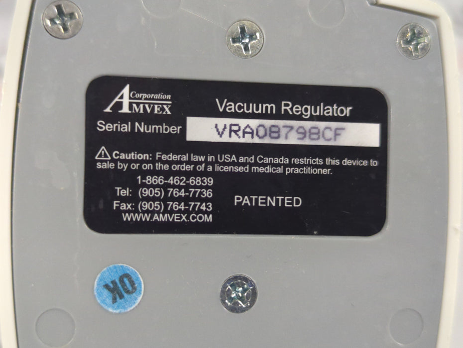 Amvex Vacuum Regulator