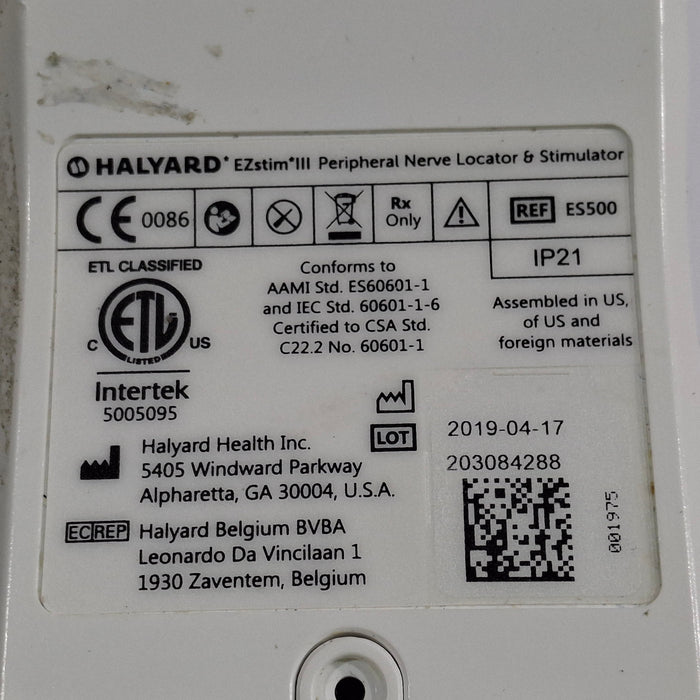 Halyard Health, Inc. EZstim III Nerve Stimulator