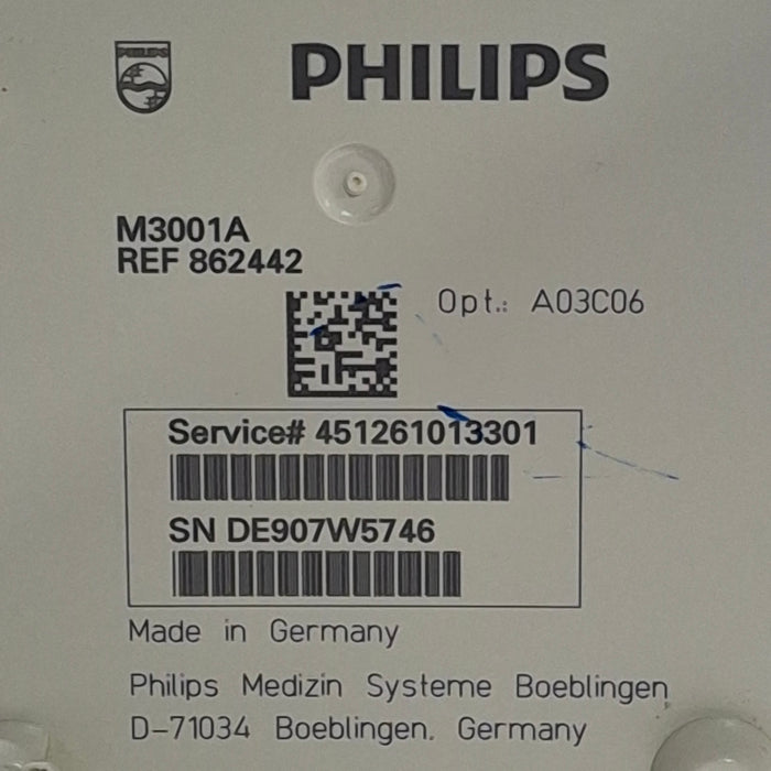 Philips M3001A-A03C06 Masimo SpO2, NIBP, ECG, Temp, IBP MMS Module