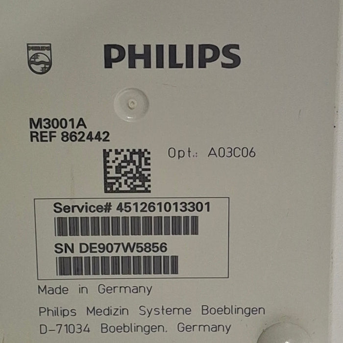 Philips M3001A-A03C06 Masimo SpO2, NIBP, ECG, Temp, IBP MMS Module
