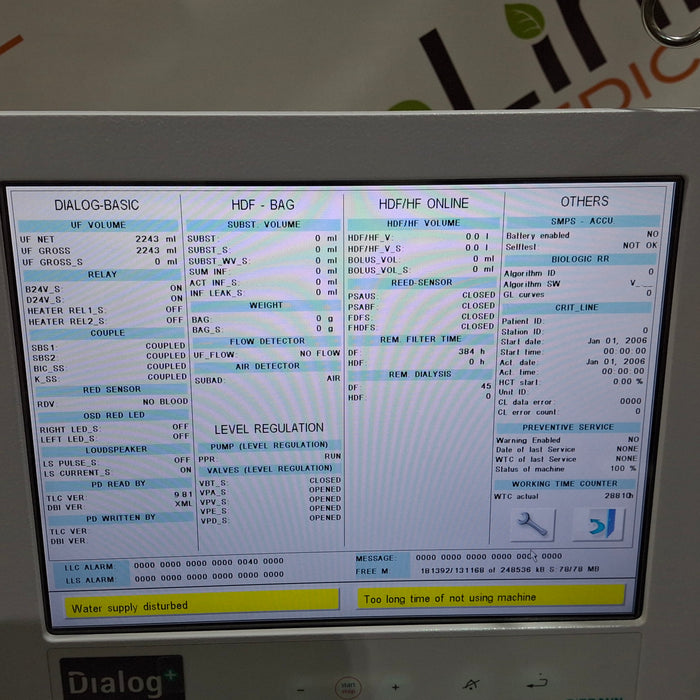 B. Braun Dialog Plus Hemodialysis Machine