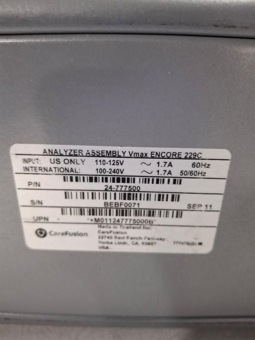 Viasys Healthcare Vmax Encore 229 Pumonary Analyzer