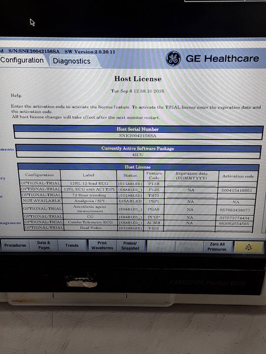 GE Healthcare Carescape B450 Critical Care Patient Monitor