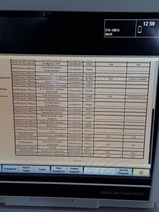 GE Healthcare Carescape B450 Critical Care Patient Monitor