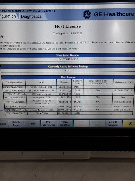 GE Healthcare Carescape B450 Critical Care Patient Monitor