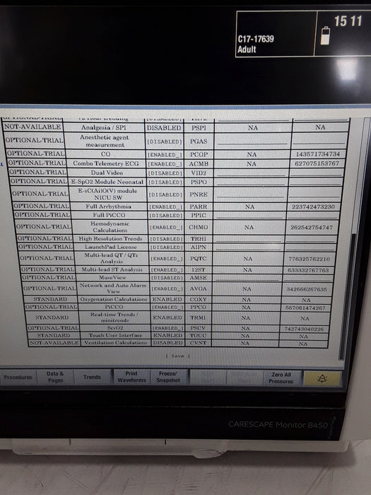 GE Healthcare Carescape B450 Critical Care Patient Monitor