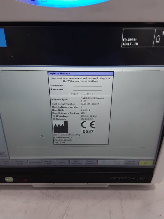 GE Healthcare Carescape B450 Critical Care Patient Monitor