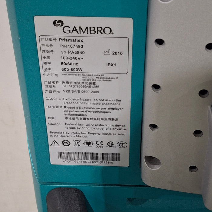 Gambro Prismaflex Dialysis Machine