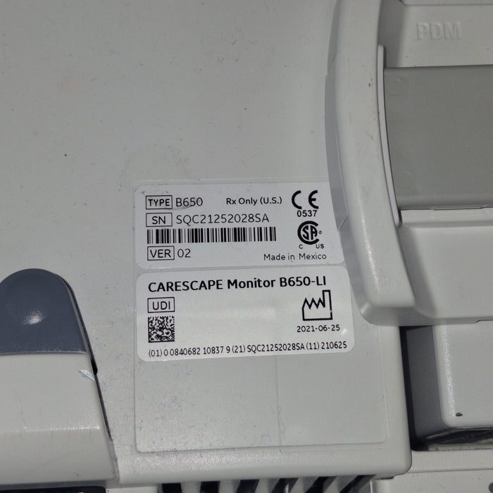 GE Healthcare Carescape B650 Anesthesia Care Patient Monitor