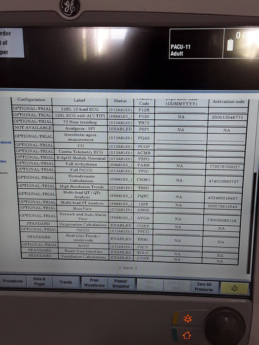 GE Healthcare Carescape B650 Post Anesthesia Care Patient Monitor