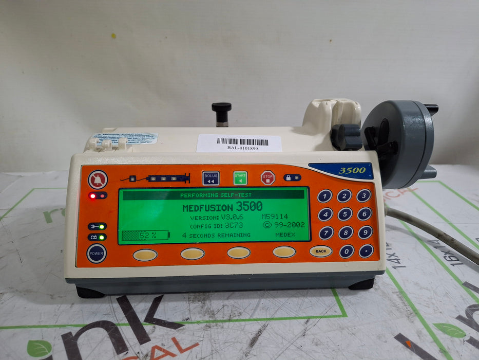 Smiths Medical Medfusion 3500 Version 3 Syringe Infusion Pump
