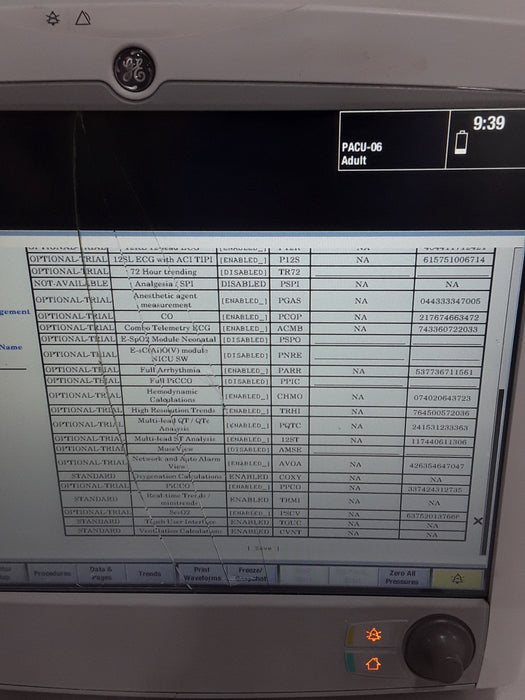 GE Healthcare Carescape B650 Post Anesthesia Care Patient Monitor