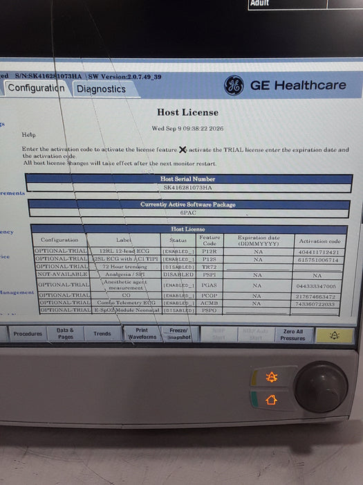 GE Healthcare Carescape B650 Post Anesthesia Care Patient Monitor