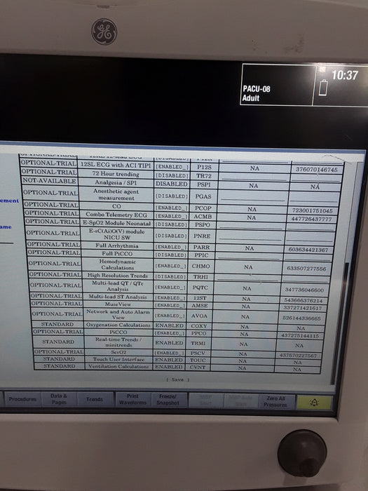 GE Healthcare Carescape B650 Post Anesthesia Care Patient Monitor