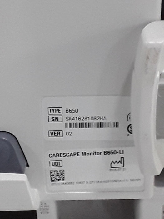 GE Healthcare Carescape B650 Post Anesthesia Care Patient Monitor