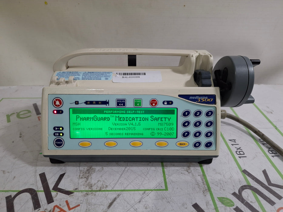 Smiths Medical Medfusion 3500 Version 4 Syringe Infusion Pump