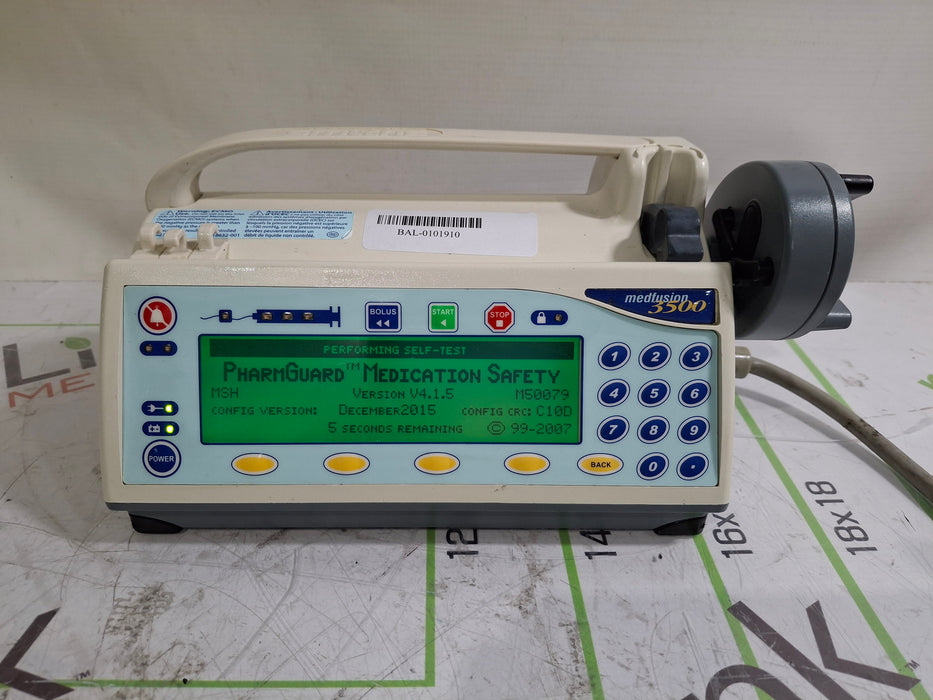 Smiths Medical Medfusion 3500 Version 4 Syringe Infusion Pump