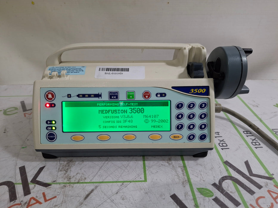 Smiths Medical Medfusion 3500 Version 3 Syringe Infusion Pump