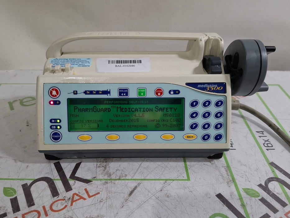 Smiths Medical Medfusion 3500 Version 4 Syringe Infusion Pump