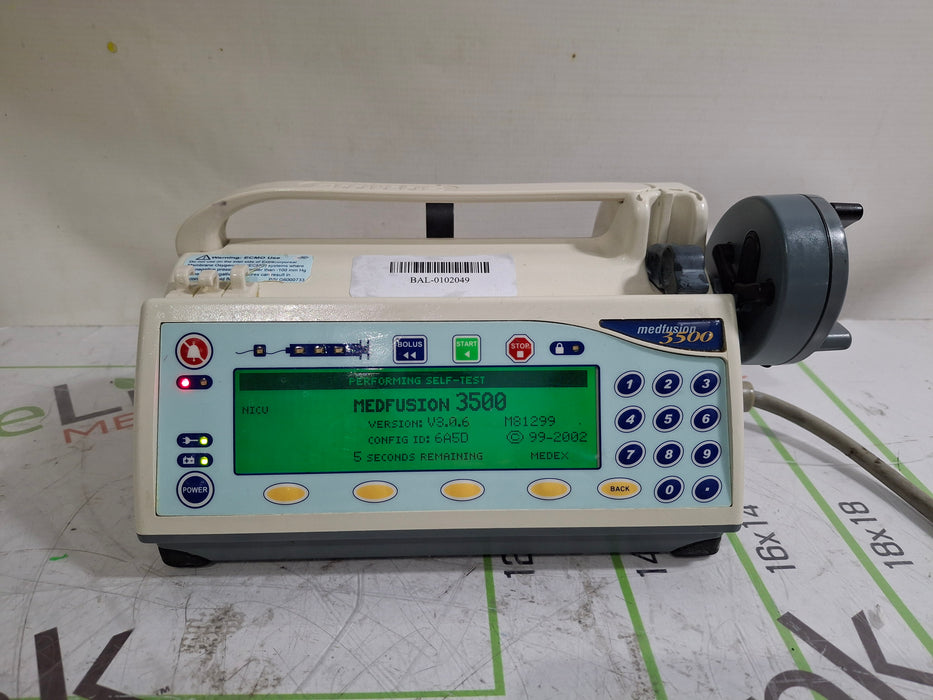 Smiths Medical Medfusion 3500 Version 3 Syringe Infusion Pump