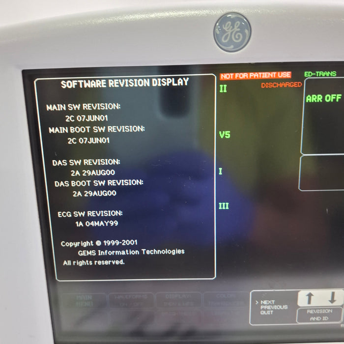GE Healthcare Dash 3000 - GE/Nellcor SpO2 Patient Monitor