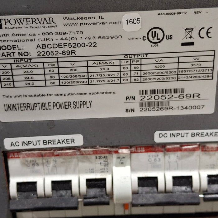 Powervar Security Plus 5200 UPS
