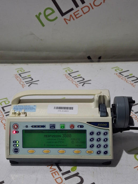 Smiths Medical Medfusion 3500 Version 3 Syringe Infusion Pump