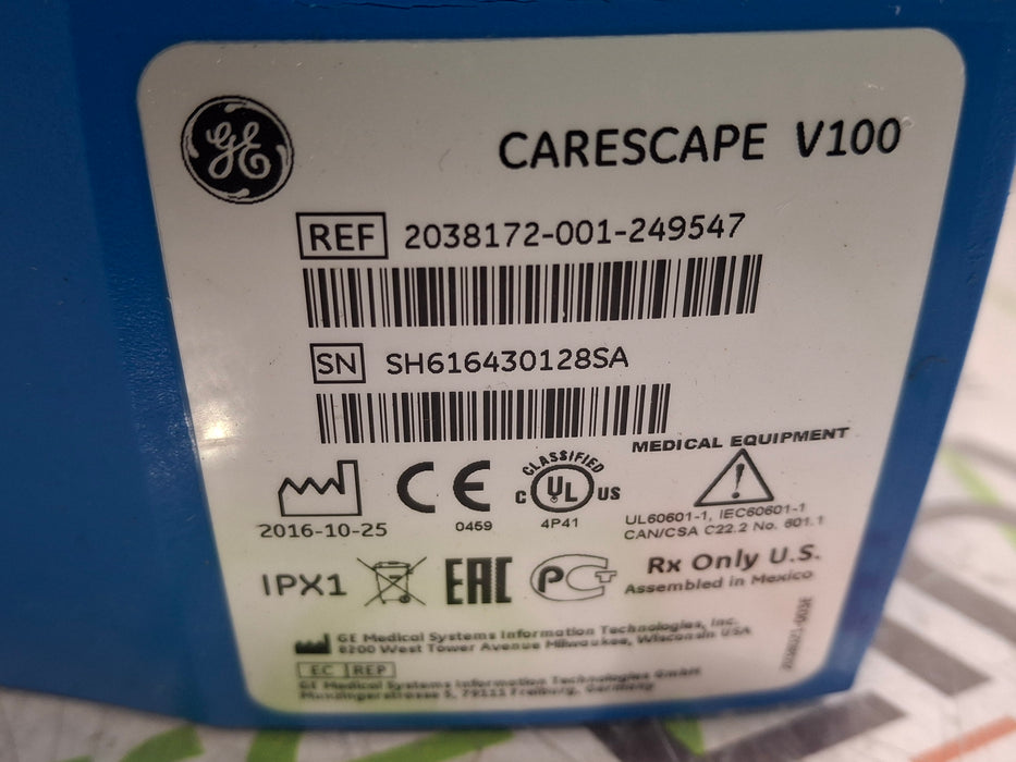 GE Healthcare Dinamap V100 - NIBP, SpO2, Temp Vital Signs Monitor