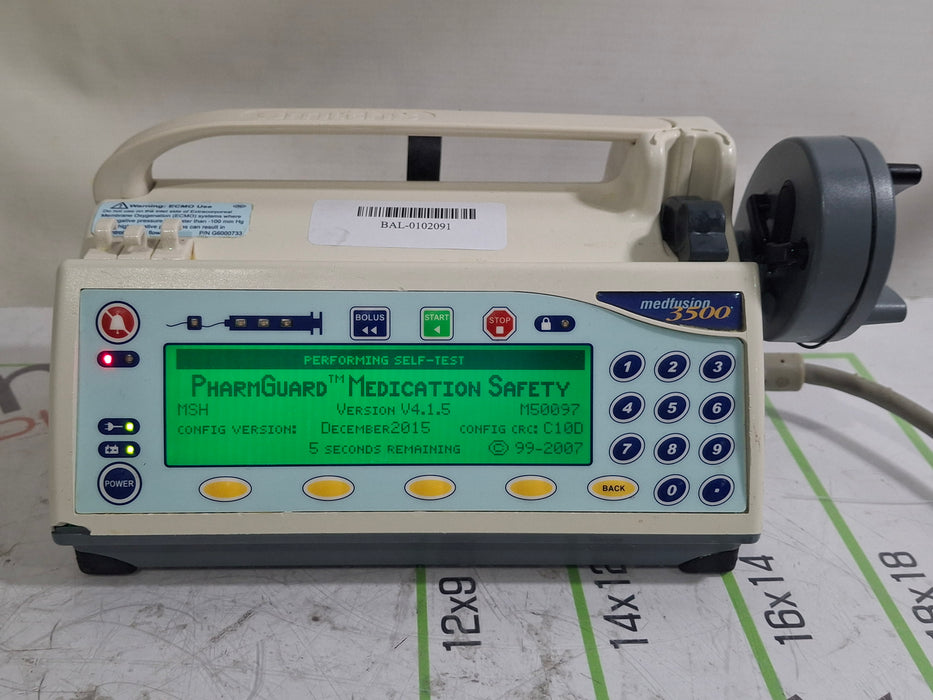 Smiths Medical Medfusion 3500 Version 4 Syringe Infusion Pump